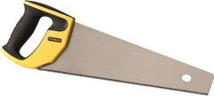 Stanley - 15" Steel Blade Fine Finish Saw - Ergonomic High Impact Polypropylene, Rubber Handle with Cushion Grip, 18-3/4" OAL - Exact Tooling