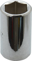 Proto - 19/32", 1/2" Drive, Standard Hand Socket - 6 Points, 1-1/2" OAL, Alloy Steel, Chrome Finish - Exact Tooling