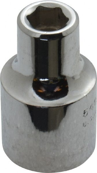 Proto - 1/2" Drive, Standard Hand Socket - 6 Points, 1-1/2" OAL, Alloy Steel, Chrome Finish - Exact Tooling