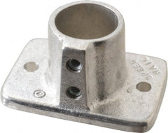 Hollaender - 1" Pipe, Base Flange, Aluminum Alloy Flange Pipe Rail Fitting - Bright Finish - Exact Tooling