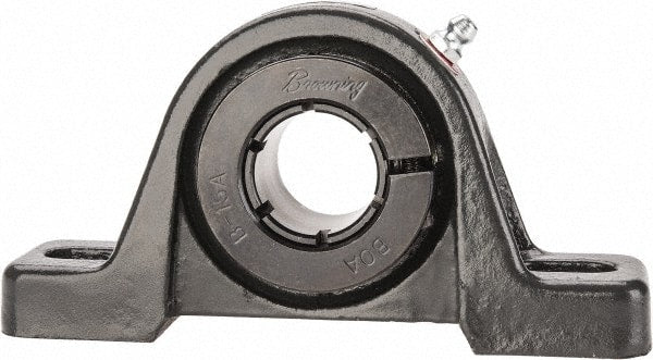 Browning - 1" ID, 5-1/2" OAL x 2-13/16" OAH Pillow Block - 1,651 Lb Static Cap, 2,801 Lb Dyn Cap, 4-1/8" Btw Mnt Hole Ctrs, 1-7/16" Base-to-Ctr Ht, Cast Iron - Exact Tooling