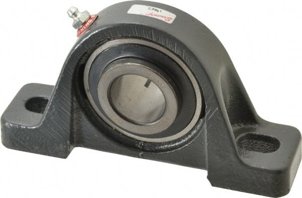 Browning - 1-1/4" ID, 6-3/4" OAL x 3-11/16" OAH Pillow Block - 3,493 Lb Static Cap, 5,782 Lb Dyn Cap, 5" Btw Mnt Hole Ctrs, 1-7/8" Base-to-Ctr Ht, Cast Iron - Exact Tooling