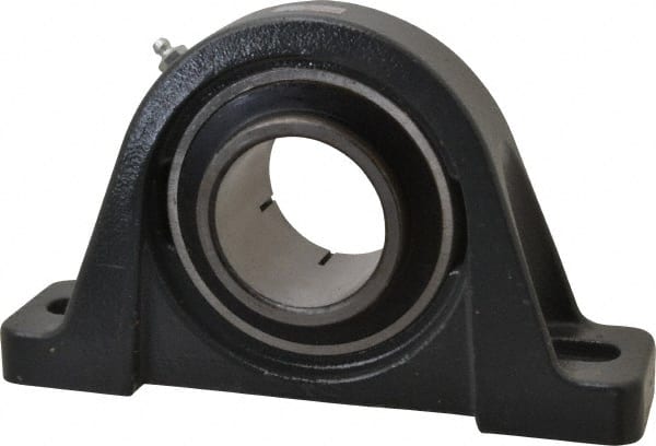 Browning - 2-7/16" ID, 9-1/2" OAL x 5-9/16" OAH Pillow Block - 8,150 Lb Static Cap, 11,789 Lb Dyn Cap, 7-13/32" Btw Mnt Hole Ctrs, 2-3/4" Base-to-Ctr Ht, Cast Iron - Exact Tooling