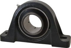 Browning - 2-7/16" ID, 9-1/2" OAL x 5-9/16" OAH Pillow Block - 8,150 Lb Static Cap, 11,789 Lb Dyn Cap, 7-13/32" Btw Mnt Hole Ctrs, 2-3/4" Base-to-Ctr Ht, Cast Iron - Exact Tooling