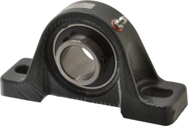 Browning - 1-3/16" ID, 6-3/16" OAL x 3-9/32" OAH Pillow Block Air Handling - 2,567 Lb Static Cap, 4,381 Lb Dyn Cap, 4-23/32" Btw Mnt Hole Ctrs, 1-11/16" Base-to-Ctr Ht, Cast Iron - Exact Tooling