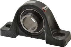 Browning - 1-3/16" ID, 6-3/16" OAL x 3-9/32" OAH Pillow Block Air Handling - 2,567 Lb Static Cap, 4,381 Lb Dyn Cap, 4-23/32" Btw Mnt Hole Ctrs, 1-11/16" Base-to-Ctr Ht, Cast Iron - Exact Tooling