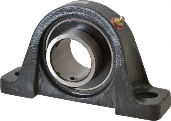 Browning - 1-15/16" ID, 8" OAL x 4-9/16" OAH Pillow Block Air Handling - 5,216 Lb Static Cap, 7,889 Lb Dyn Cap, 6-3/16" Btw Mnt Hole Ctrs, 2-1/4" Base-to-Ctr Ht, Cast Iron - Exact Tooling