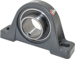 Browning - 2-3/16" ID, 8-13/16" OAL x 4-31/32" OAH Pillow Block Air Handling - 6,601 Lb Static Cap, 9,752 Lb Dyn Cap, 6-15/16" Btw Mnt Hole Ctrs, 2-1/2" Base-to-Ctr Ht, Cast Iron - Exact Tooling