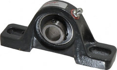 Browning - 5/8" ID, 4-7/8" OAL x 2-7/32" OAH Pillow Block Air Handling - 1,444 Lb Static Cap, 2,611 Lb Dyn Cap, 3-7/16" Btw Mnt Hole Ctrs, 1-3/16" Base-to-Ctr Ht, Cast Iron - Exact Tooling