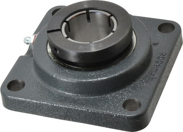 Browning - 1-7/16" ID, 4-5/8" OAL x 4-5/8" OAH 4-Bolt Flange - 4,467 Lb Static Cap, 7,340 Lb Dyn Cap, 3-5/8" Btw Mnt Hole Ctrs, Cast Iron - Exact Tooling