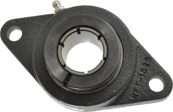 Browning - 1-3/16" ID, 5-9/16" OAL x 3-1/8" OAH 2-Bolt Flange - 2,567 Lb Static Cap, 4,381 Lb Dyn Cap, 4-19/32" Btw Mnt Hole Ctrs, Cast Iron - Exact Tooling