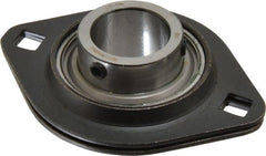 Browning - 1" ID, 3-3/4" OAL x 2-13/16" OAH 2-Bolt Flange - 1,651 Lb Static Cap, 2,801 Lb Dyn Cap, 3" Btw Mnt Hole Ctrs, 1-13/32" Base-to-Ctr Ht, Stamped Steel - Exact Tooling