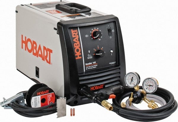 Hobart Welding Products - 90A at 20 Percent Duty Cycle, Single Phase MIG Welder - 140 Amperage Rate, 115 Volt Input, DC Output, 19-1/2 Inch Long x 10-5/8 Inch Wide x 12-3/8 Inch High - Exact Tooling