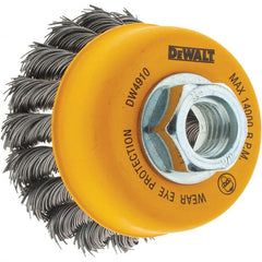 DeWALT - 5/8-11 Threaded Arbor, Cup Brush - 0.02 Wire Diam - Exact Tooling