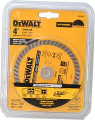 DeWALT - 4" Diam, 7/8" Arbor Hole Diam, Wet & Dry Cut Saw Blade - Diamond-Tipped, Standard Round Arbor - Exact Tooling