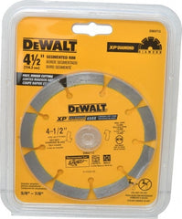 DeWALT - 4-1/2" Diam, 7/8" Arbor Hole Diam, Wet & Dry Cut Saw Blade - Diamond-Tipped, Standard Round Arbor - Exact Tooling