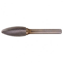 SH-41 Standard Cut Solid Carbide Bur-Flame Shape - Exact Tooling