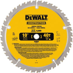 DeWALT - 10" Diam, 5/8" Arbor Hole Diam, 40 Tooth Wet & Dry Cut Saw Blade - Carbide-Tipped, General Purpose Action, Standard Round Arbor - Exact Tooling