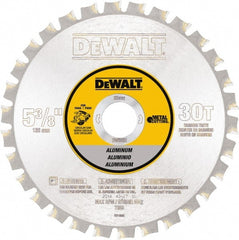DeWALT - 5-3/8" Diam, 30 Tooth Wet & Dry Cut Saw Blade - Steel, Standard Round Arbor - Exact Tooling