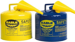 Eagle - 5 Gal Galvanized Steel Type I Safety Can - 13-1/2" High x 12-1/2" Diam, Blue - Exact Tooling