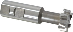 Interstate - 1-1/4" Cut Diam, 31/64" Cut Width, 21/32" Neck Diam, 1" Shank Diam, 3-15/16" OAL, M42 Cobalt T-Slot Cutter - Uncoated, 5/8" Bolt, Straight Teeth, 10 Teeth - Exact Tooling
