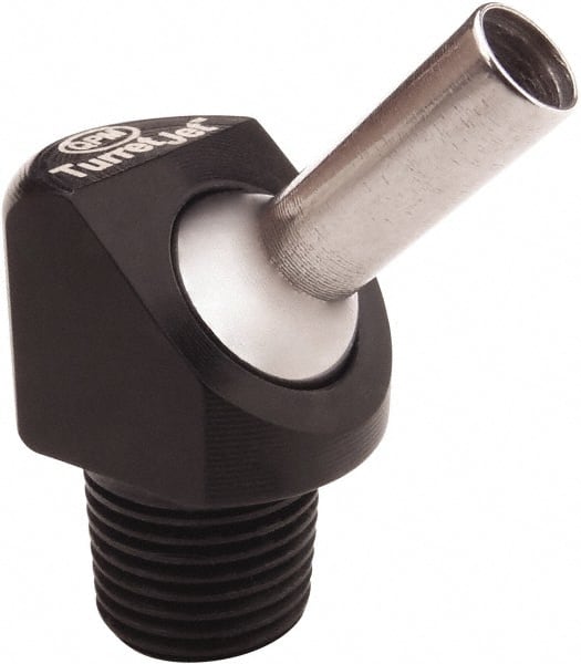 QPM Products - 0.16" ID x .50" L Coolant Hose Nozzle - 1/8" NPT, Use with CNC Lathes - Exact Tooling