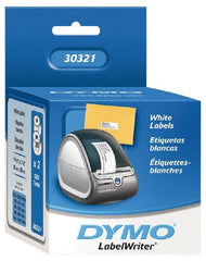 Dymo - 3-1/2" Long, White Die Cut Paper with Semi Perm. Adhesive Shipping Label - For DYMO LabelWriter Printers - Exact Tooling