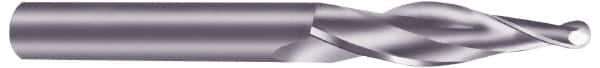 Onsrud - 1/4" Cutting Diam x 2" Length of Cut, 2 Flute, Upcut Spiral Router Bit - Uncoated, Right Hand Cut, Solid Carbide, 4" OAL x 1/2" Shank Diam, Ball End Taper - Exact Tooling