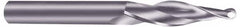 Onsrud - 1/4" Cutting Diam x 2" Length of Cut, 2 Flute, Upcut Spiral Router Bit - Uncoated, Right Hand Cut, Solid Carbide, 4" OAL x 1/2" Shank Diam, Ball End Taper - Exact Tooling