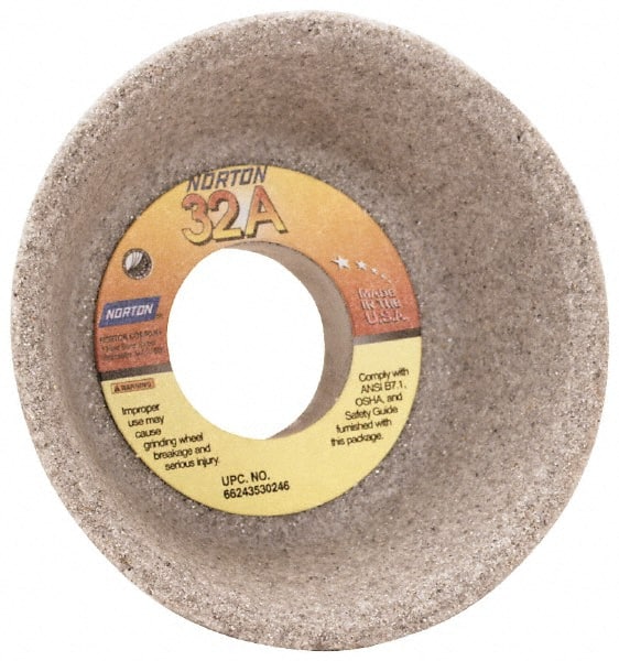 Grier Abrasives - 4 Inch Diameter x 1-1/4 Inch Hole x 1-1/2 Inch Thick, 80 Grit Tool and Cutter Grinding Wheel - Exact Tooling