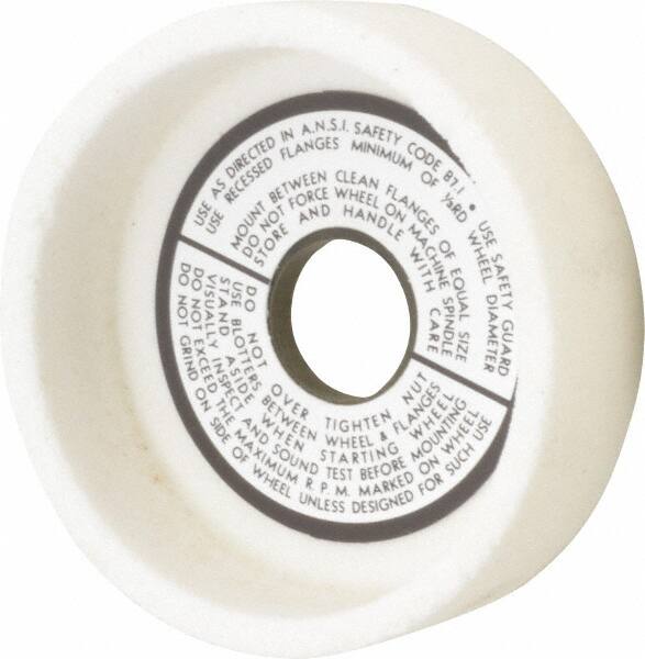 Grier Abrasives - 5" Diam, 1-1/4" Hole Size, 1-1/2" Overall Thickness, 60 Grit, Type 6 Tool & Cutter Grinding Wheel - Medium Grade, Aluminum Oxide, K Hardness, Vitrified Bond, 4,966 RPM - Exact Tooling