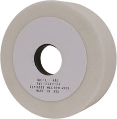 Grier Abrasives - 5" Diam, 1-1/4" Hole Size, 1-1/2" Overall Thickness, 46 Grit, Type 6 Tool & Cutter Grinding Wheel - Coarse Grade, Aluminum Oxide, J Hardness, Vitrified Bond, 4,966 RPM - Exact Tooling