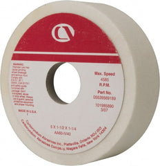 Grier Abrasives - 5" Diam, 1-1/4" Hole Size, 1-1/2" Overall Thickness, 60 Grit, Type 6 Tool & Cutter Grinding Wheel - Medium Grade, Aluminum Oxide, I Hardness, Vitrified Bond, 4,966 RPM - Exact Tooling