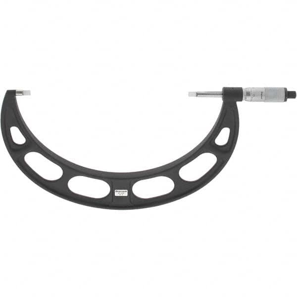 Starrett - 8" to 9" Mechanical Satin Chrome Coated Blade Micrometer - 0.001" Graduation, 0.76mm Blade Thickness, Speeder Thimble - Exact Tooling