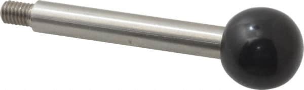 Gibraltar - M6x1 Stem, 0.78" Knob Diam, 0.32" Shaft Diam, Type A Gear Lever Arm with Ball Knob - 0.35" Thread Length, 2.7" Handle Length, Stainless Steel Shaft, Phenolic Knob - Exact Tooling