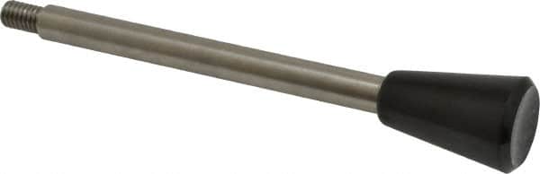 Gibraltar - 5/16-18 Stem, 0.98" Knob Diam, 5/16" Shaft Diam, Type C Gear Lever with Taper End - 0.51" Thread Length, 5.43" Handle Length, Stainless Steel Shaft, Phenolic Knob - Exact Tooling