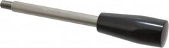 Gibraltar - 3/8-16 Stem, 0.91" Knob Diam, 3/8" Shaft Diam, Type E Gear Lever Arm with Cylindrical Knob - 0.55" Thread Length, 6.7" Handle Length, Stainless Steel Shaft, Phenolic Knob - Exact Tooling