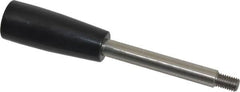 Gibraltar - M8x1.25 Stem, 0.83" Knob Diam, 0.39" Shaft Diam, Type E Gear Lever Arm with Cylindrical Knob - 0.43" Thread Length, 4.33" Handle Length, Stainless Steel Shaft, Phenolic Knob - Exact Tooling