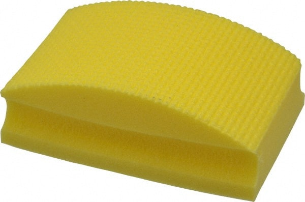 AMPLEX - Super Fine Grade, 400 Grit, Diamond Hand Pad - Yellow, 2-1/8" Wide x 3-1/2" Long x 1-1/2" Thick, Coated - Exact Tooling