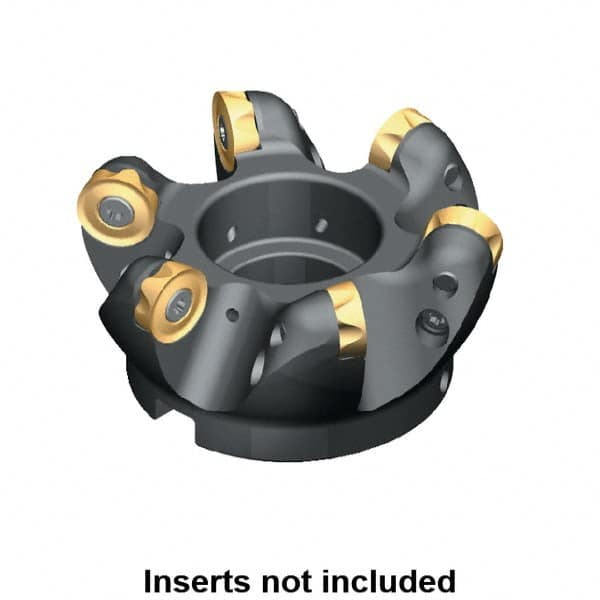 Kennametal - 2" Cut Diam, 1/2" Max Depth, 3/4" Arbor Hole, 3 Inserts, KSRM RCGT 86 Insert Style, Indexable Copy Face Mill - 15,500 Max RPM, 2" High, Through Coolant, Series KSRM - Exact Tooling