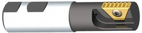 Kennametal - 0.354" Cut Diam, 0.67" Max Depth of Cut, 3/4" Shank Diam, Internal/External Indexable Thread Mill - Insert Style STN 10, 0.41" Insert Size, 1 Insert, Toolholder Style K035, 3.3" OAL - Exact Tooling