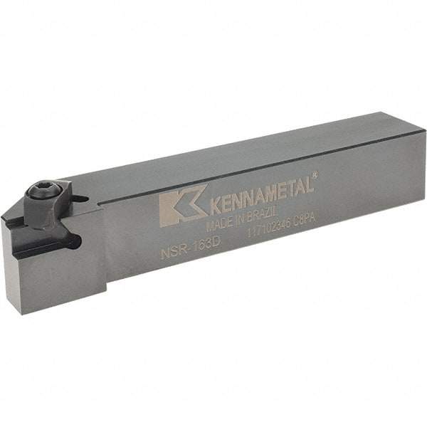 Kennametal - Right Hand Cut, 1" Shank Width x 1" Shank Height Indexable Threading Toolholder - 6" OAL, N.3R Insert Compatibility, NSR163D Toolholder, Series Top Notch - Exact Tooling
