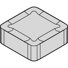 Kennametal - SNPF433 SNGP Grade KCK15 Carbide Turning Insert - TiCN/Al2O3 Finish, 90° Square, 1/2" Inscr Circle, 3/16" Thick, 3/64" Corner Radius - Exact Tooling