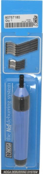 Noga - 12 Piece High Speed Steel Blade Hand Deburring Tool Set - SN Blade Holder, S10; N1, N2 Blades, For Holes, Straight Edge, Curved Edge - Exact Tooling