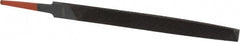 Simonds File - 6" Long, Bastard Cut, Flat American-Pattern File - Double Cut, 5/32" Overall Thickness, Tang - Exact Tooling