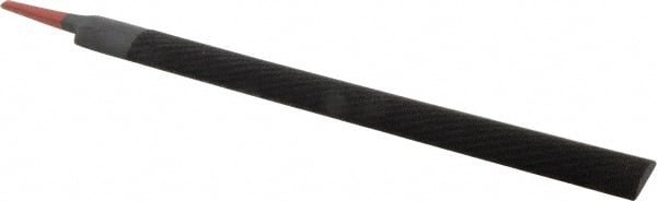 Simonds File - 14" Long, Bastard Cut, Half Round American-Pattern File - Double Cut, 13/32" Overall Thickness, Tang - Exact Tooling