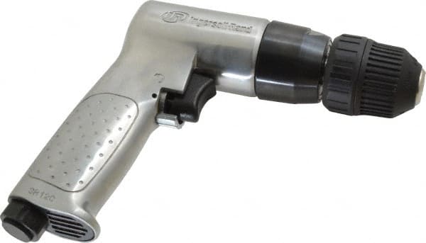 Ingersoll-Rand - 3/8" Reversible Keyless Chuck - Pistol Grip Handle, 2,000 RPM, 4 CFM, 0.5 hp, 85 psi - Exact Tooling