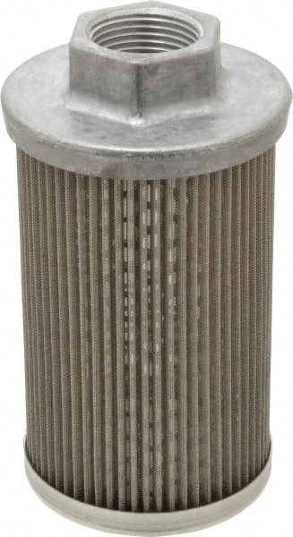 Flow Ezy Filters - 60 Mesh, 38 LPM, 10 GPM, 3.3" Diam, Female Suction Strainer without Bypass - 1 Port NPT, 5.8" Long - Exact Tooling