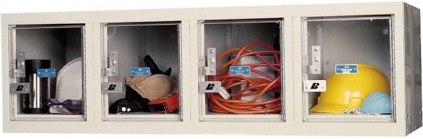 Hallowell - 4 Door, 4 Horizontal Tier, Safety-View Plus Box Lockers - Exact Tooling