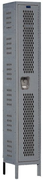 Hallowell - 1 Door, 1 Tier, Heavy-Duty Ventilated Wardrobe & Box Lockers - Exact Tooling